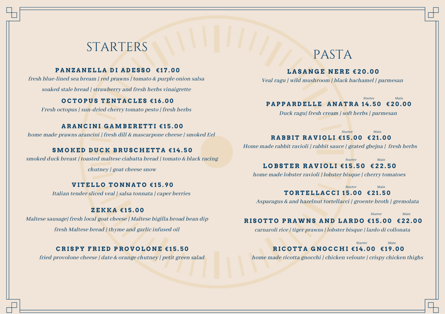 Menu Starters Image