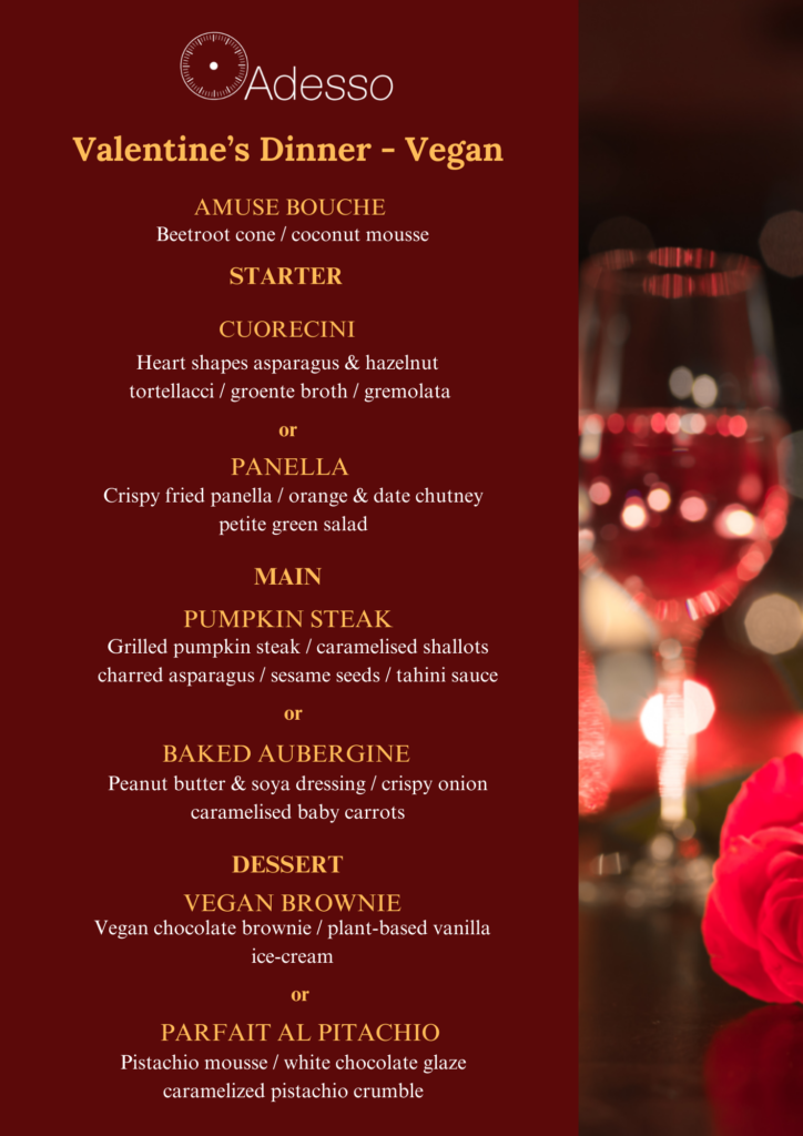 Valentines Menu 2025